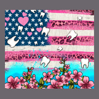 American Flag And Teeth With Flowers Premium Sweatshirt | Teevron