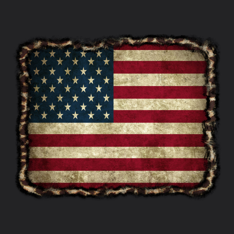 American Flag With Leopard Frame Vintage Tee by CowCowDesign | Teevron