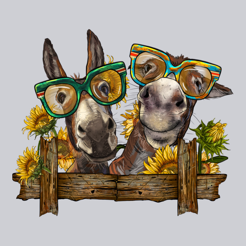 2 Donkeys With Sunflowers Heavyweight Sweatshirt by BarkalooDesign | Teevron