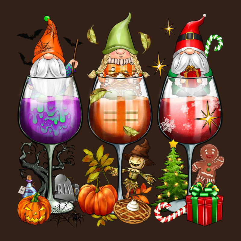 Hallothanksmas Wine Glasses And Gnomes Heavy Core Tee by texasbilliewilder | Teevron