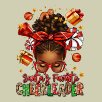 Santa's Favorite Cheerleader Afro Messy Bun Heavy Core Tee | Teevron