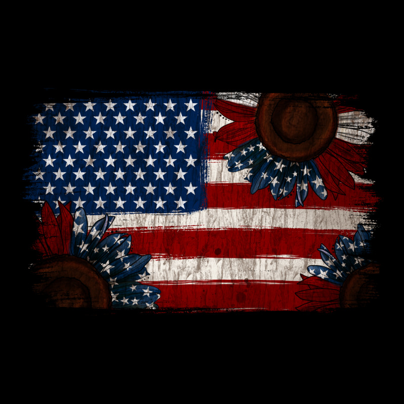 Distressed Sunflower American Flag Premium Tee by Jasminsmagicworld | Teevron