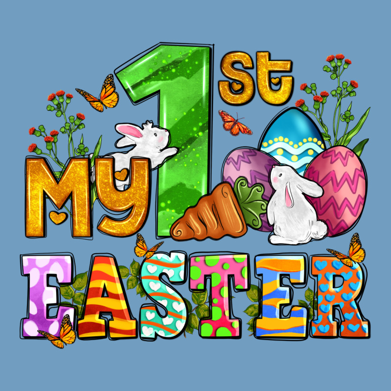 Easter Day My First Easter With Eggs And Rabbits Urban Heavy Tee by OliviaCreatesArt | Teevron