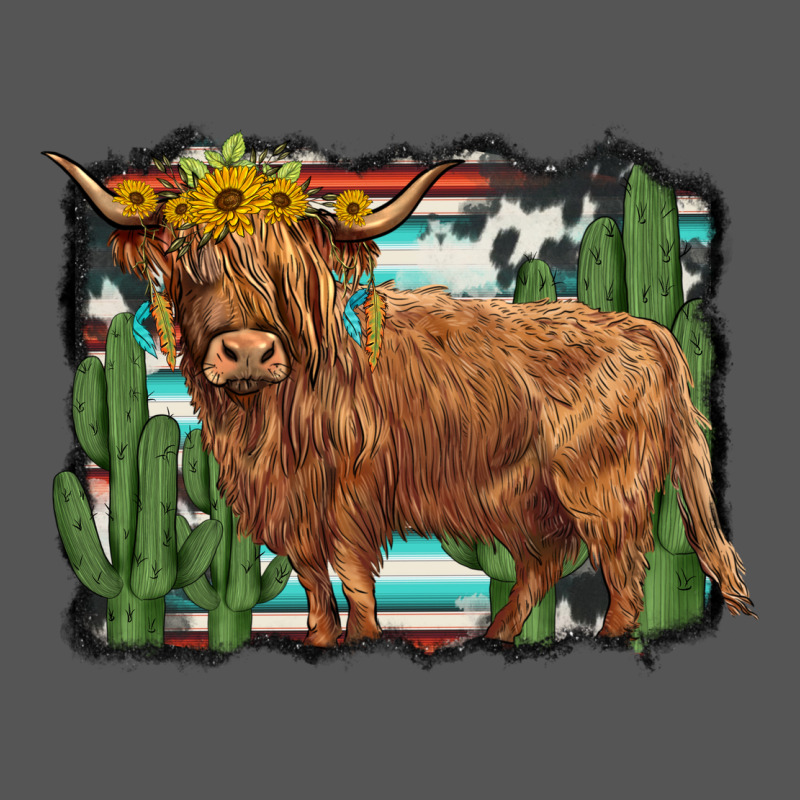 Western Cactus Highland Cow Zipper Hoodie by BarkalooDesign | Teevron