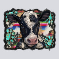 Western Background Turquoises Gemstones Black And White Baby Cow Zipper Hoodie | Teevron