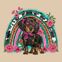 Dachshund Dog Pink  Floral Rainbow Heavyweight Sweatshirt | Teevron
