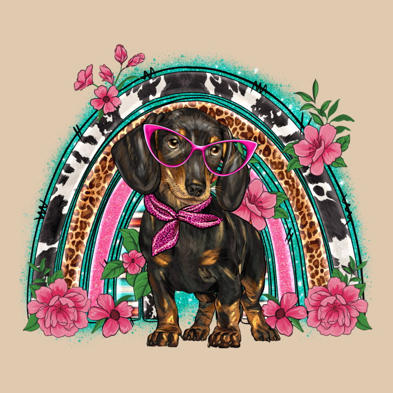 Dachshund Dog Pink  Floral Rainbow Heavyweight Sweatshirt by BarkalooDesign | Teevron