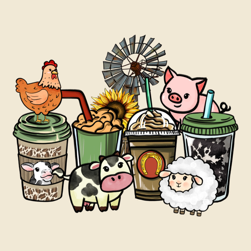 Farm Animal Coffee Cups Premium Tee by HowdyJamesFarm | Teevron