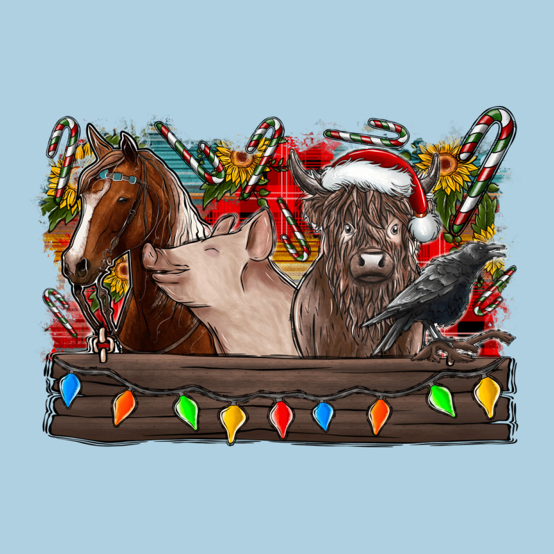 Festive Farmyard Gathering Premium Hoodie by CowhideDigitalArt | Teevron