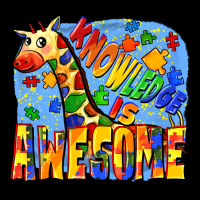 Knowledge Is Awesome Autism Giraffe Long Sleeve Tee | Teevron