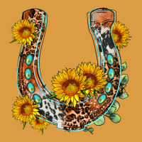 Western Leopard Cowhide Sunflowers Horseshoe Urban Heavy Tee | Teevron