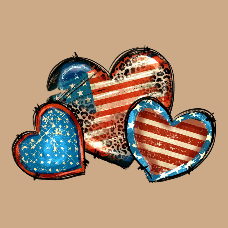 American Flag Hearts 4th Of July Vintage Hoodie by FaDigitalArtStudio | Teevron