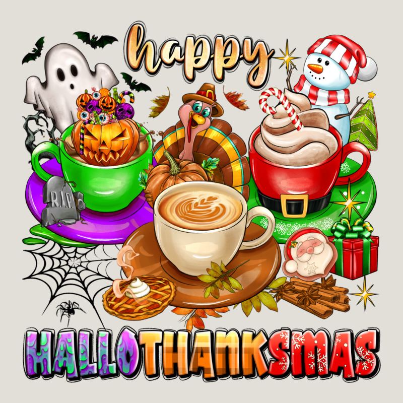 Happy Hallothanksmas Coffee Cups With Ghost Turkey Heavy Core Tee by texasbilliewilder | Teevron