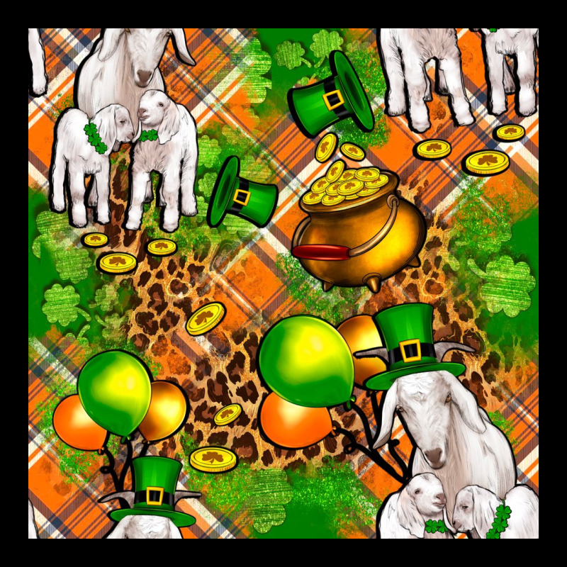 St. Patrick's Goat Family With Balloons Seamless Long Sleeve Tee by FaDigitalArtStudio | Teevron