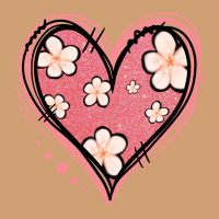 Floral Pink Glitter Heart Vintage Tee | Teevron