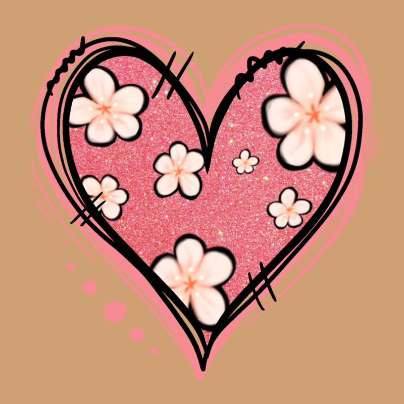 Floral Pink Glitter Heart Vintage Tee by Jasminsmagicworld | Teevron