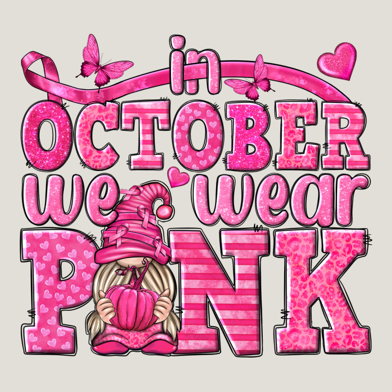 In October We Wear Pink With Gnome Heavy Core Tee by texasbilliewilder | Teevron