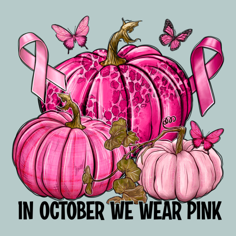 In October We Wear Pink With Pumpkin Heavy Core Tee by texasbilliewilder | Teevron