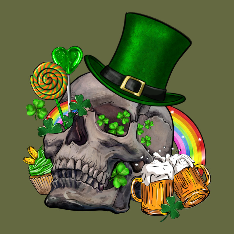 St Patrick's Day Boho Skull Long Sleeve Tee by FaDigitalArtStudio | Teevron