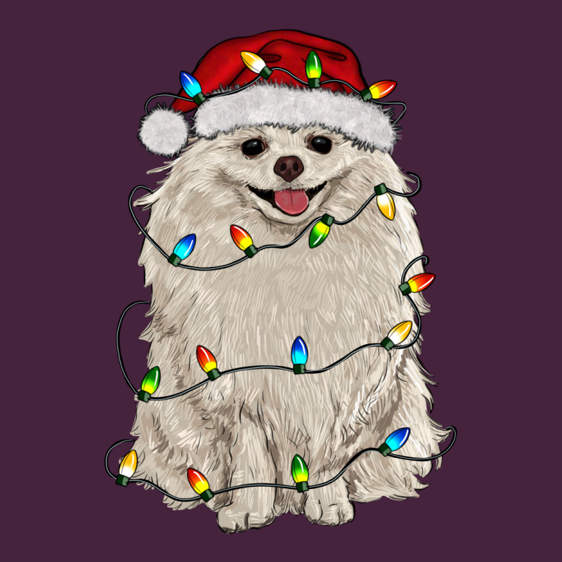White Pomeranian With Christmas Lights Premium Tee by RanaPortraitStore | Teevron