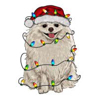 white pomeranian with christmas lights | Teevron