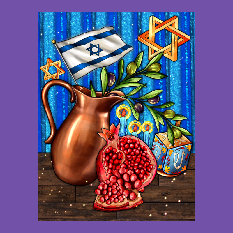 Hanukkah Table With Oil Pitcher Premium Sweatshirt by AdoDesignShop | Teevron