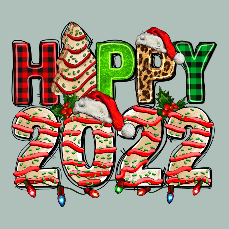 Happy 2022 With Christmas Tree Cake Heavyweight Hoodie by AdoDesignShop | Teevron
