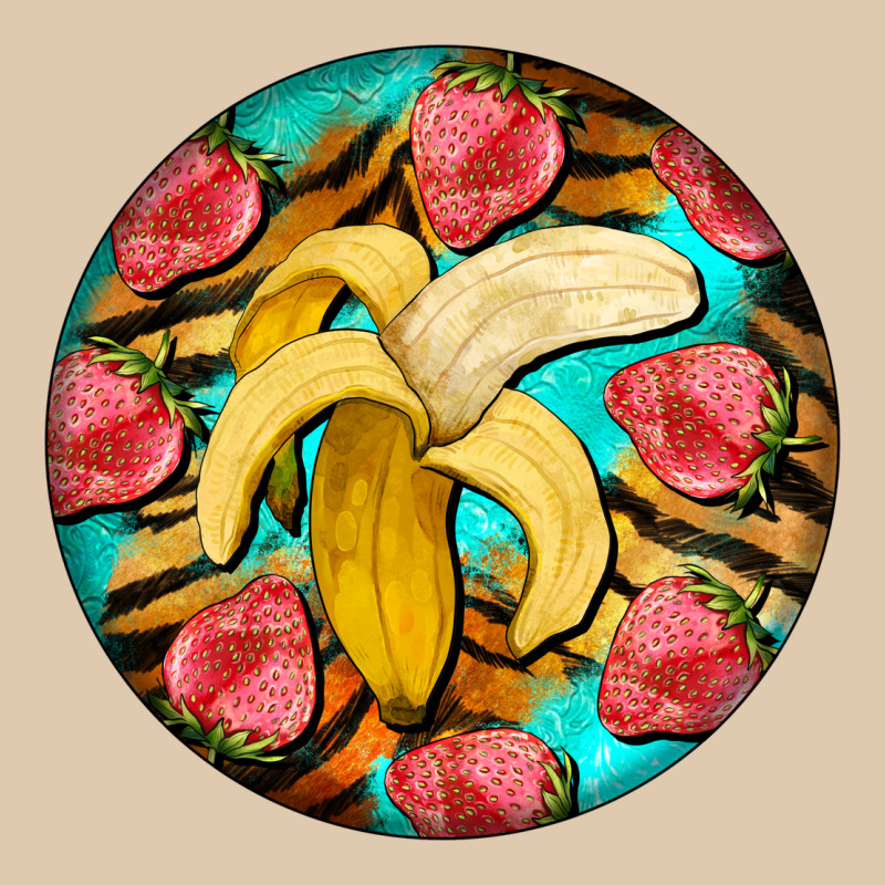 Banana And Strawberries With Tiger Pattern Heavyweight Sweatshirt by BarkalooDesign | Teevron