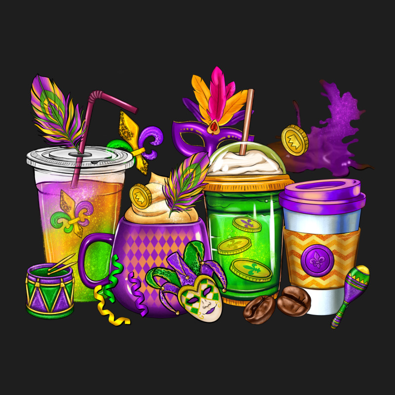 Mardi Gras Coffee Cups Cowgirl Classic Tee by CowGirlArtShop | Teevron
