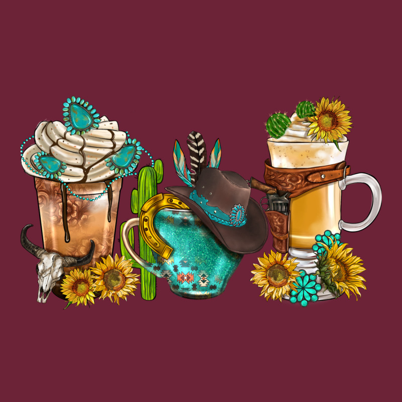 Western Coffee Cups With Sunflower And Gemstone Bbs Long Sleeve Tee by BundleAndBundleShop | Teevron