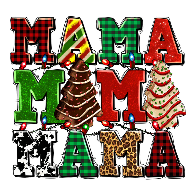 Mama Mama Mama With Christmas Lights And Christmas Tree Cakes Heavyweight Hoodie by AdoDesignShop | Teevron