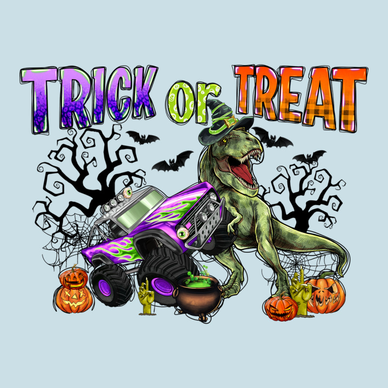 Trick Or Treat With Monster Truck And T Rex Ladies Tee by CowGirlArtShop | Teevron