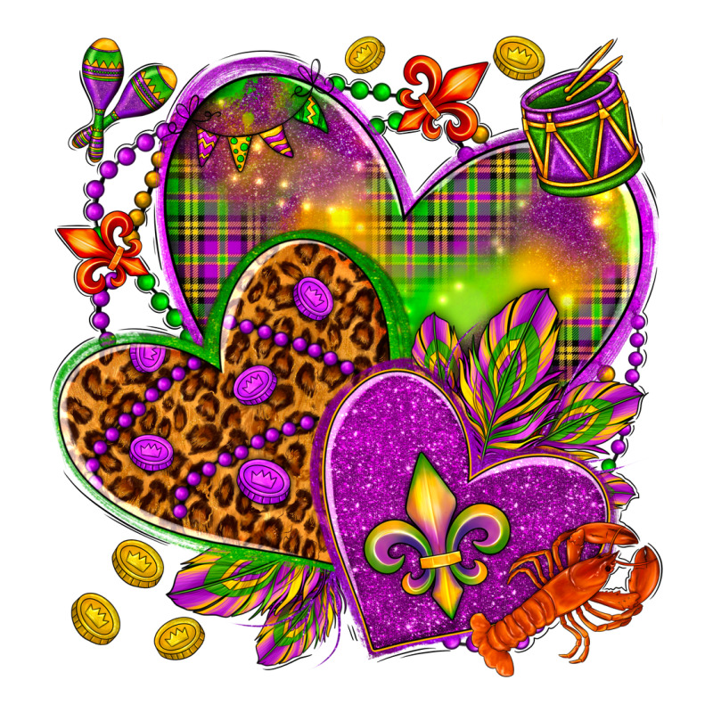Mardi Gras Hearts Premium Tee by HowdyJamesFarm | Teevron