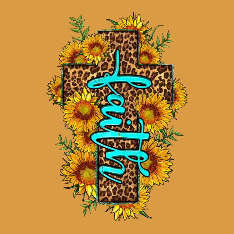 Faith Sunflower Leopard Cross Olivia Urban Heavy Tee by OliviaCreatesArt | Teevron