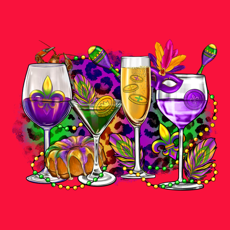 Mardi Gras Wine Glasses Cowgirl Classic Tee by CowGirlArtShop | Teevron