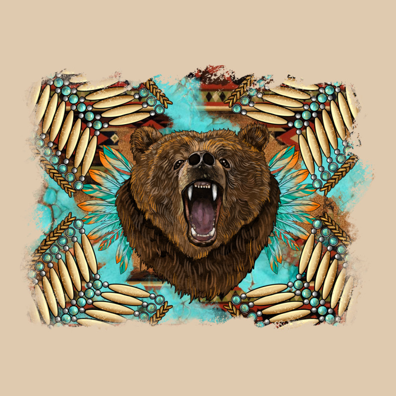 Bear Native American Background Heavyweight Sweatshirt by BarkalooDesign | Teevron