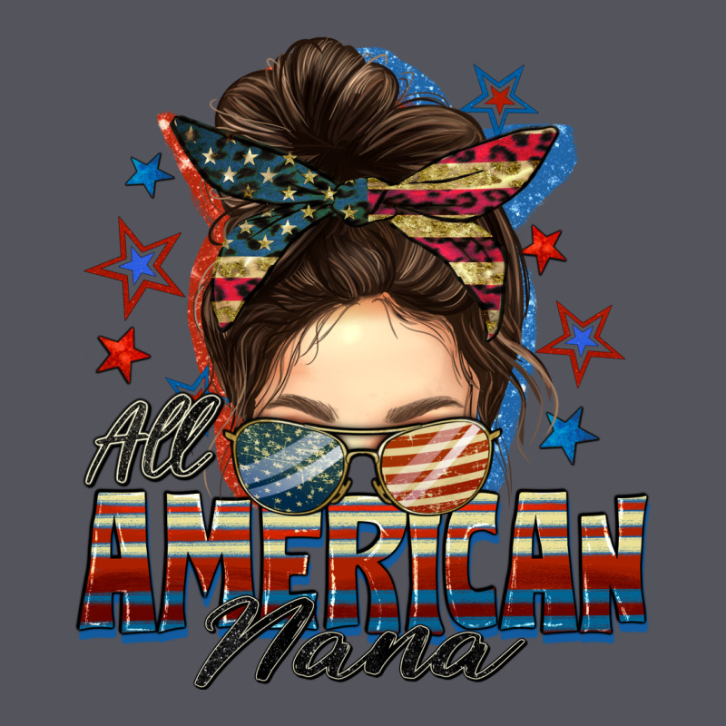 All American Nana Messy Bun Vintage Hoodie by FaDigitalArtStudio | Teevron