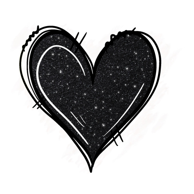 Black Glitter Heart Premium Tee by Jasminsmagicworld | Teevron