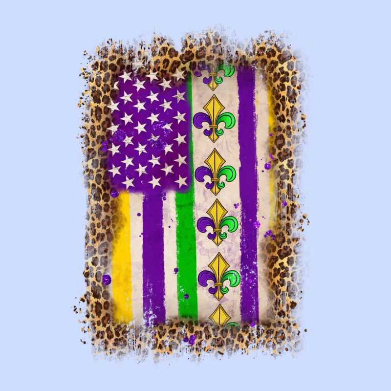 Mardi Gras Usa Flag Leopard Urban Heavy Tee by OliviaCreatesArt | Teevron
