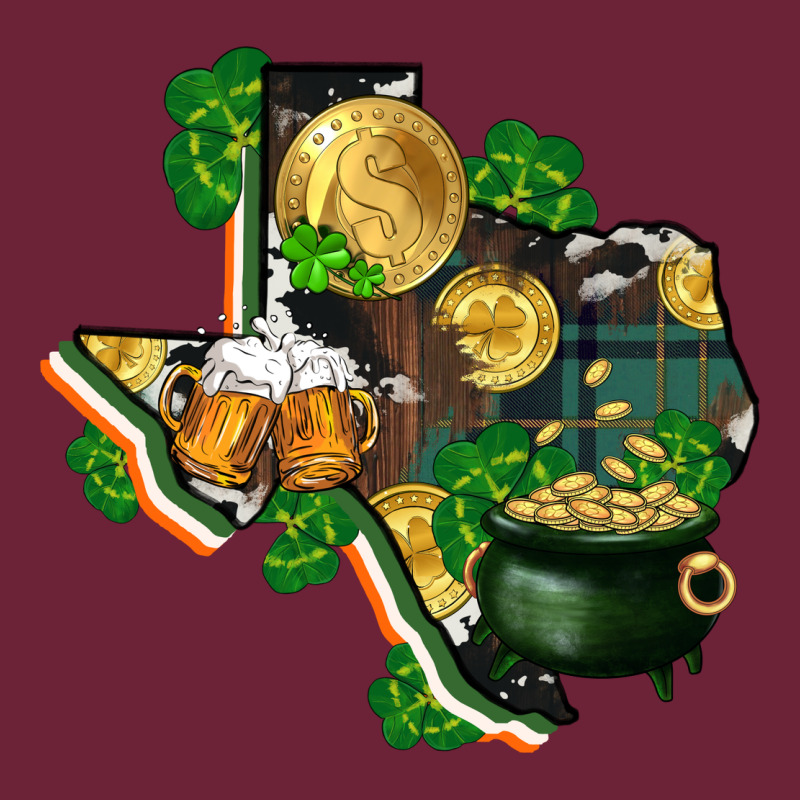 Texas Map St Patricks Day Long Sleeve Tee by FaDigitalArtStudio | Teevron