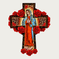 Lady Of Guadalupe Rose Cross, Zipper Hoodie | Teevron