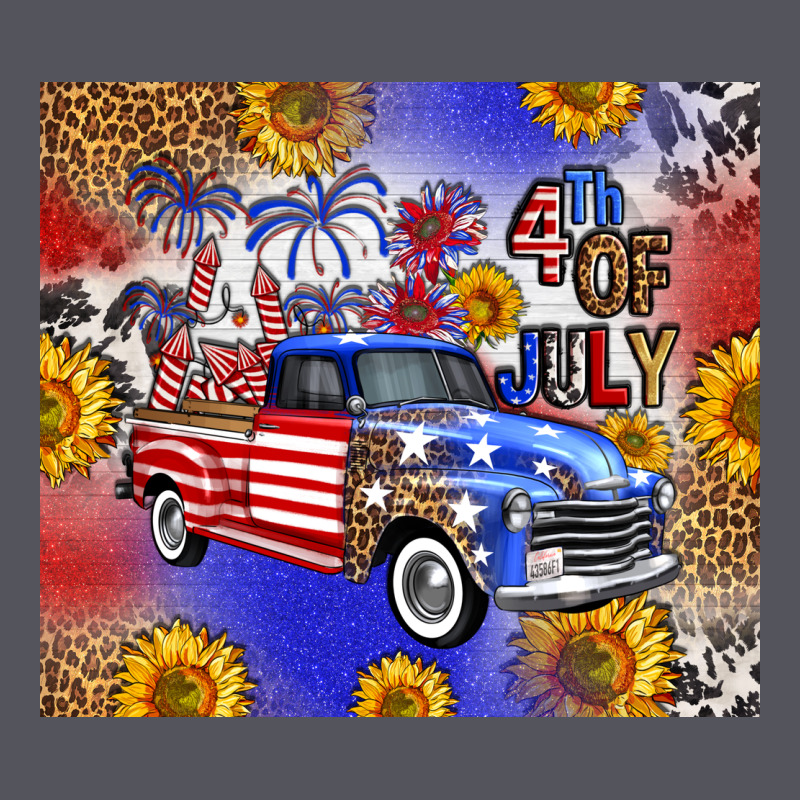 Fourth Of July Sunflowers Truck Vintage Hoodie by FaDigitalArtStudio | Teevron
