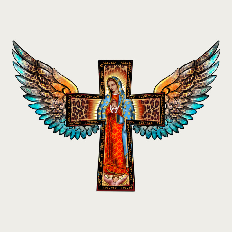 Our Lady Of Guadalupe Cross With Wings Zipper Hoodie by BarkalooDesign | Teevron