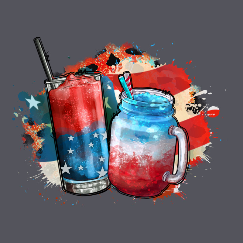Red White And Blue Slushy Cocktail Vintage Hoodie by FaDigitalArtStudio | Teevron