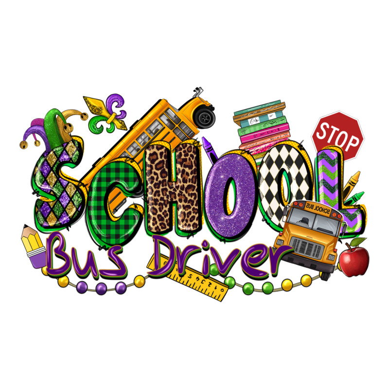 School Bus Driver Mardi Gras Classic Tee by CowGirlArtShop | Teevron
