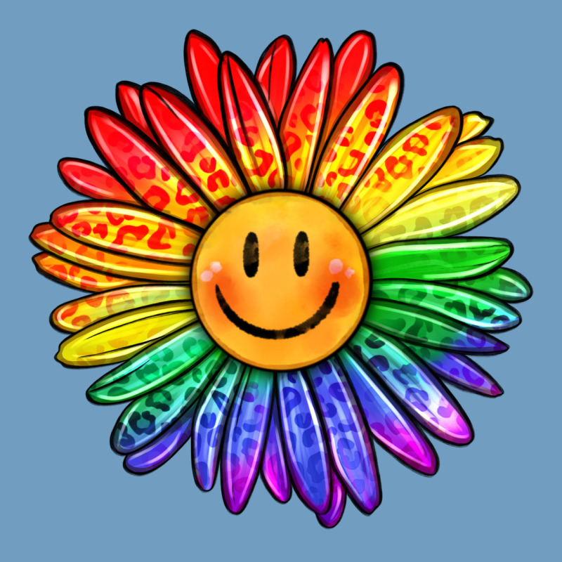 Rainbow Smiley Face Sunflower Urban Heavy Tee by OliviaCreatesArt | Teevron