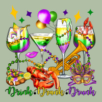 Drink Drank Drunk Mardi Gras Wine Glasses Olivia Urban Heavy Tee | Teevron