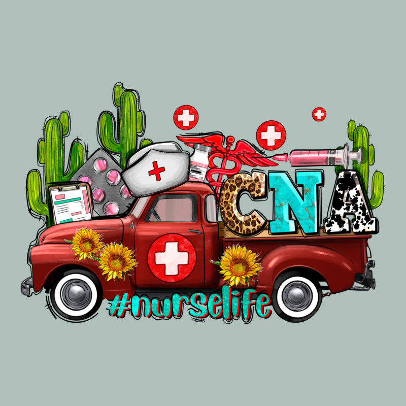 Cna Nurse Truck With Cactus And Sunflowers Heavyweight Hoodie by AdoDesignShop | Teevron