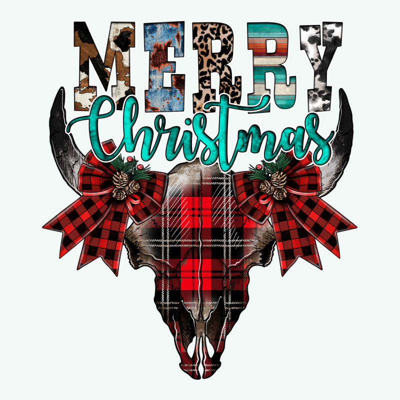 Merry Christmas Bull Skull Premium Hoodie by CowhideDigitalArt | Teevron