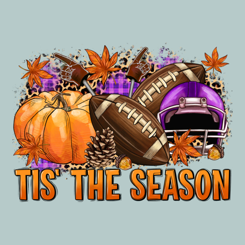 Tis' The Season Football Purple Helmet Heavy Core Tee by NancyCooperArtShop | Teevron